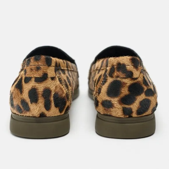 ZARA ANIMAL PRINT HAIR HIDE LEATHER LOAFERS