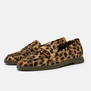 ZARA ANIMAL PRINT HAIR HIDE LEATHER LOAFERS