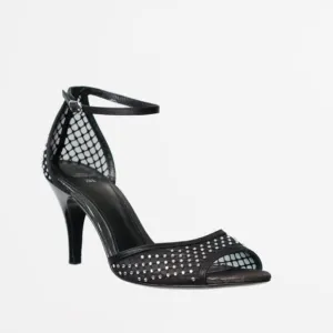 Zara Black RHINESTONE HEELED SANDALS LIMITED EDITION