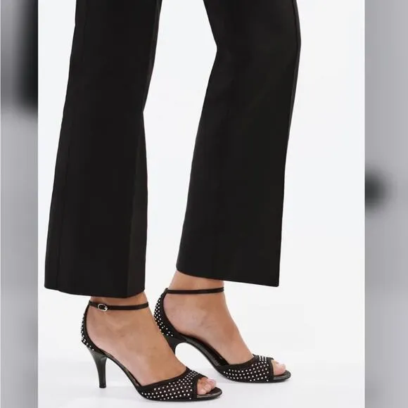 Zara Black RHINESTONE HEELED SANDALS LIMITED EDITION
