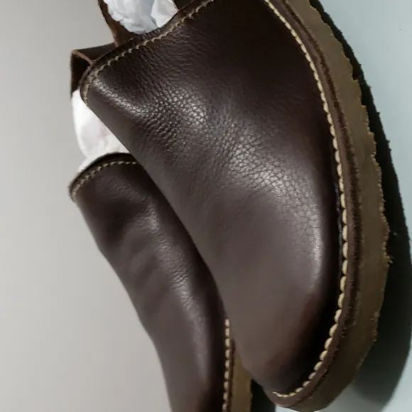 Zara Crepe Sole Brown Textured Leather Loafer Shoes Size 44EU, 11 US