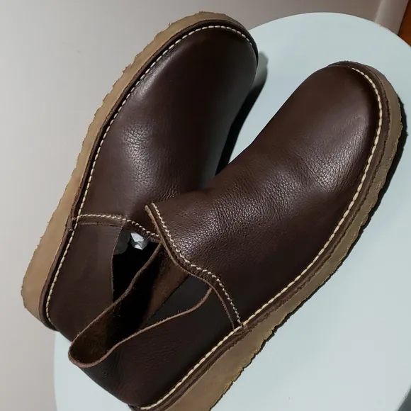 Zara Crepe Sole Brown Textured Leather Loafer Shoes Size 44EU, 11 US