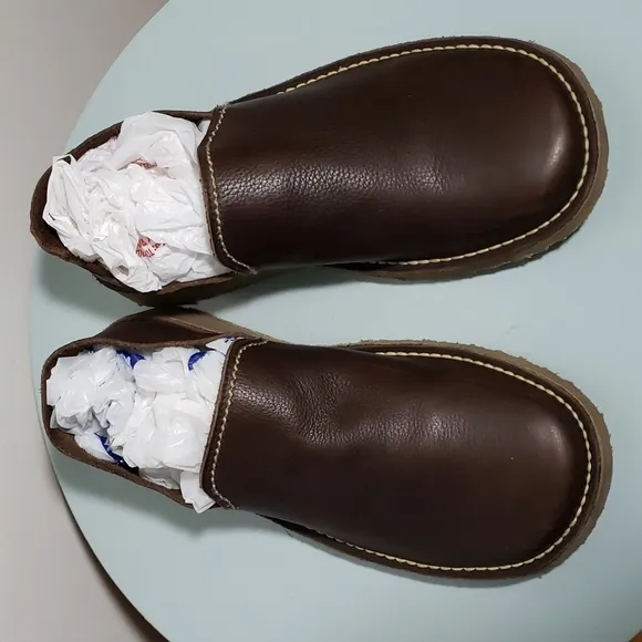 Zara Crepe Sole Brown Textured Leather Loafer Shoes Size 44EU, 11 US