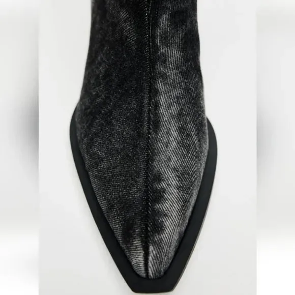 ZARA DENIM COWBOY ANKLE BOOTS