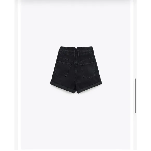 [Zara] Hig Waisted Dark Denim Shorts