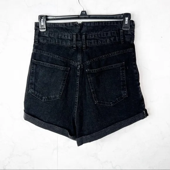 [Zara] Hig Waisted Dark Denim Shorts