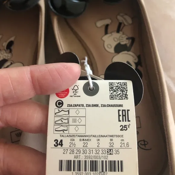Zara kids Minnie Mouse ballet flats Disney NWT