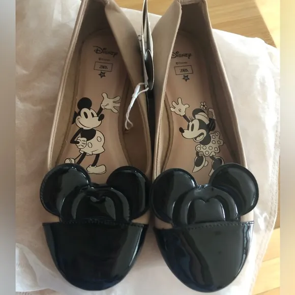 Zara kids Minnie Mouse ballet flats Disney NWT