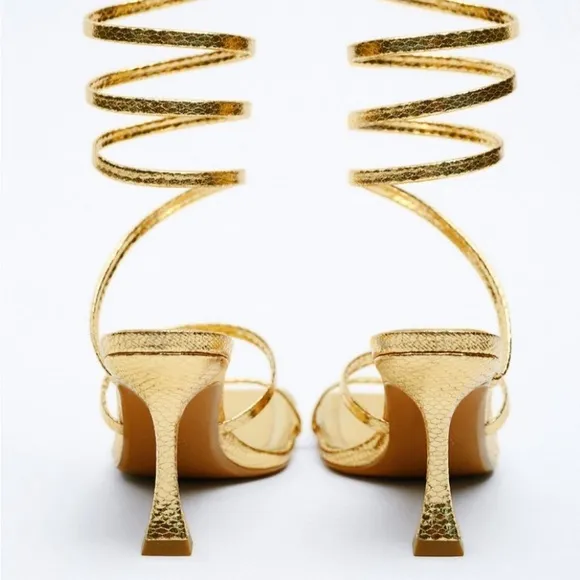 ZARA SPIRAL STRAP HEELED SANDALS - REF. 2312/910 - 36 EUR or 6 US
