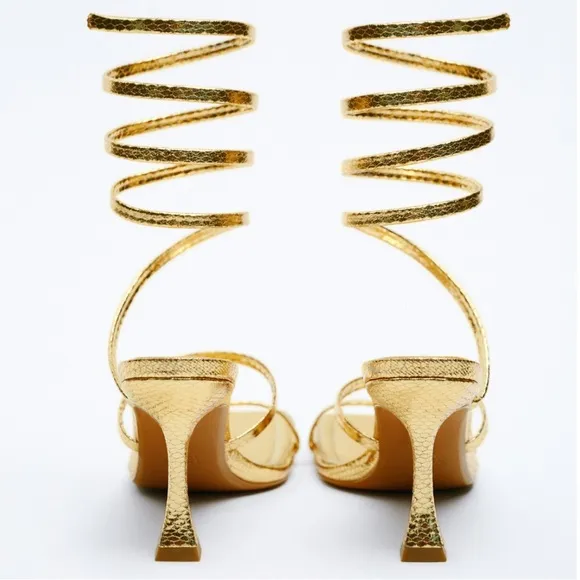 ZARA SPIRAL STRAP HEELED SANDALS - REF. 2312/910 - 36 EUR or 6 US