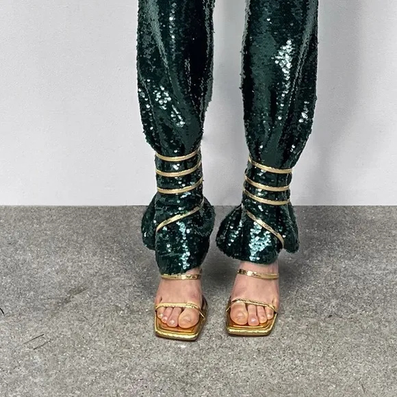 ZARA SPIRAL STRAP HEELED SANDALS - REF. 2312/910 - 36 EUR or 6 US