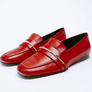 Zara Loafers Genuine Leather New