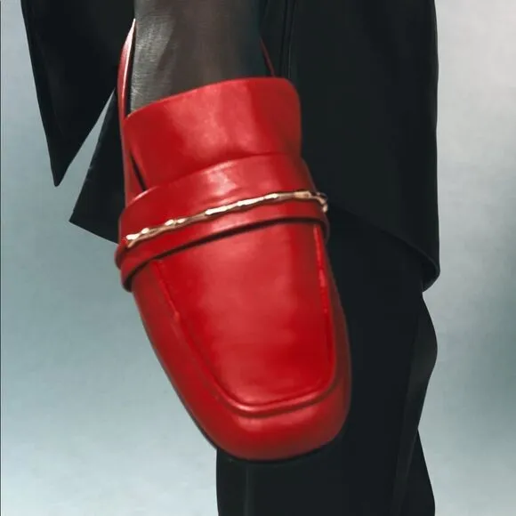 Zara Loafers Genuine Leather New