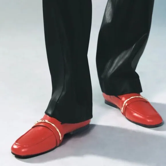 Zara Loafers Genuine Leather New