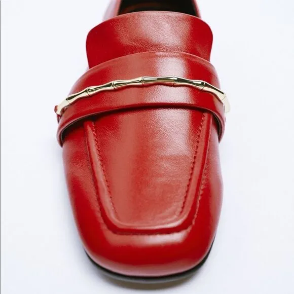 Zara Loafers Genuine Leather New